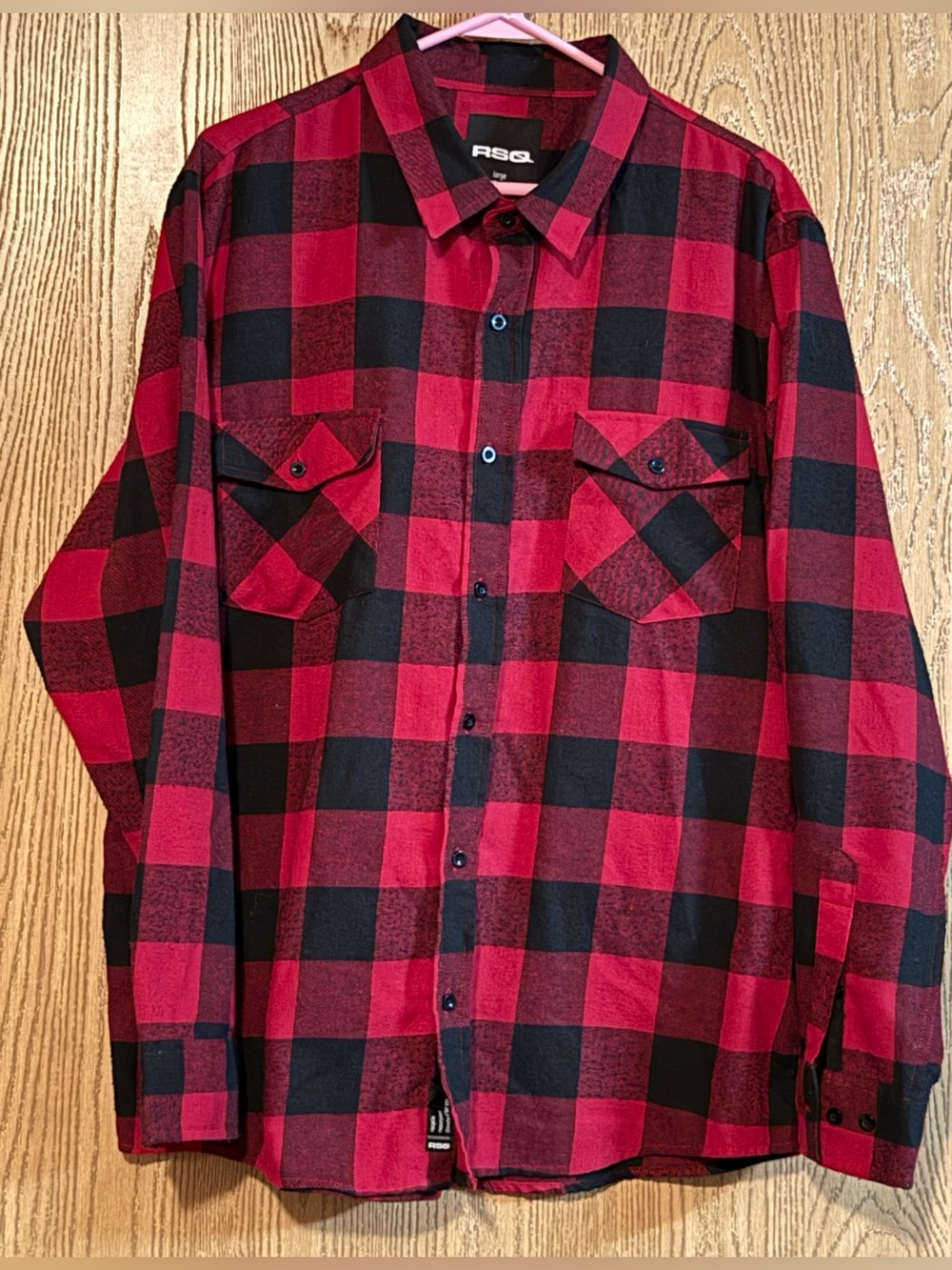 RSQ Red and Black Buffalo Plaid Button-Down Shirt